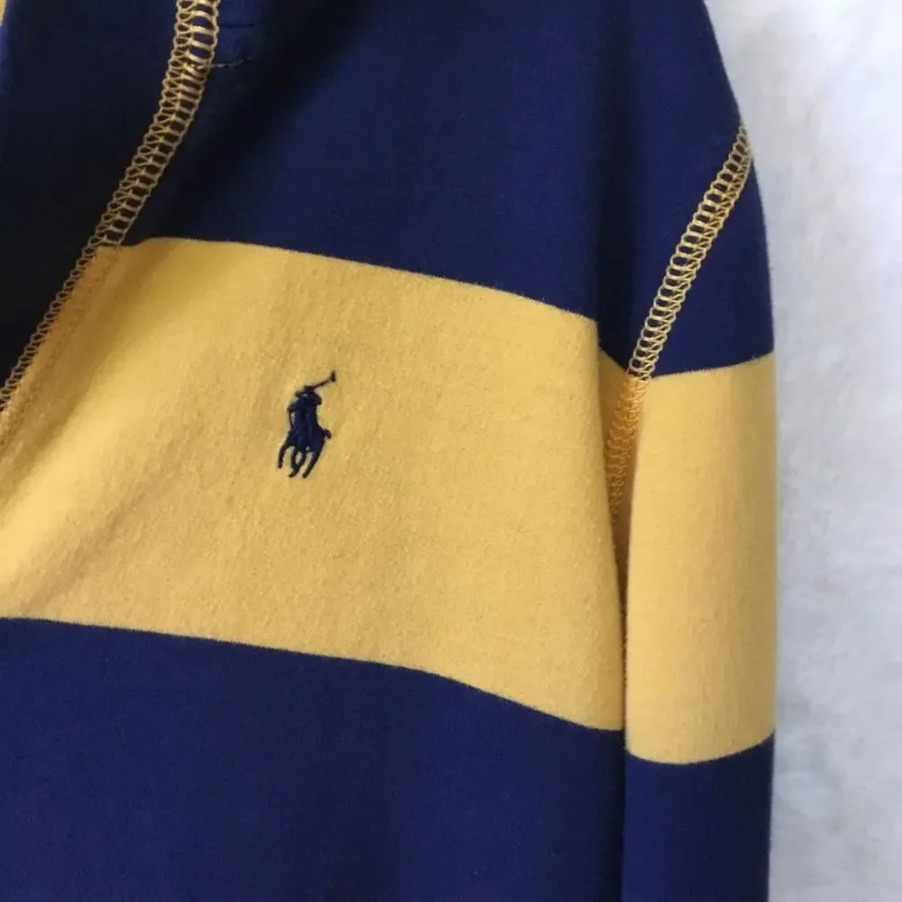 Ralph Lauren Girl Yellow Striped Long Hoodie Shirt